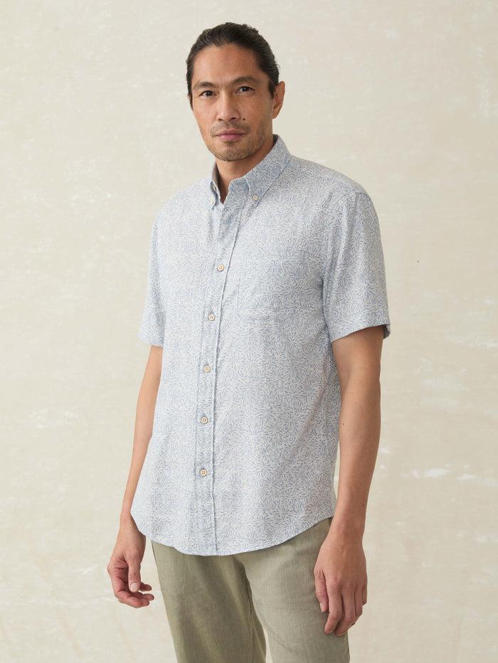jnb Short-Sleeve Breeze Shirt - Sky Blue Frond