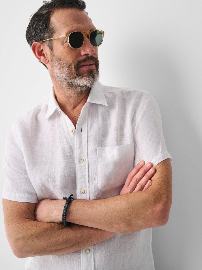 Jnb Short-Sleeve Laguna Linen Shirt - White