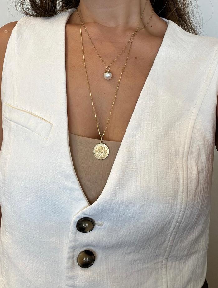 Jnb St. Christopher Coin Necklace Large Coin