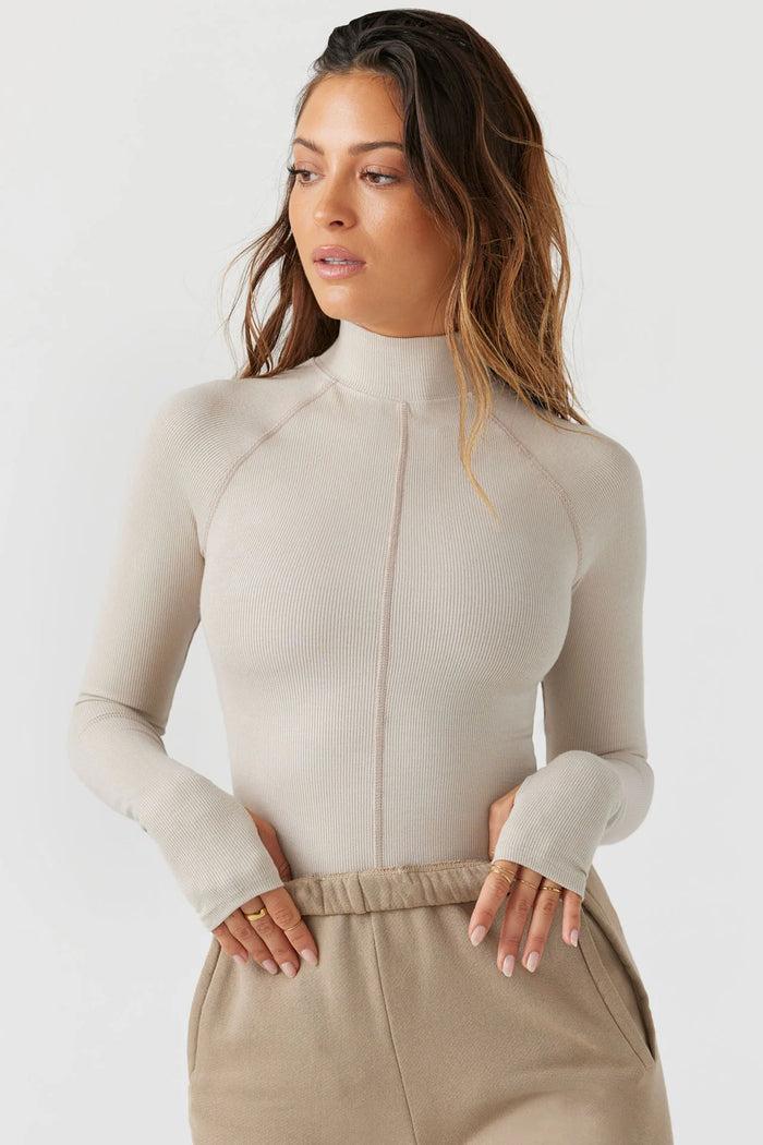 jnb Stitch Mock Neck Long Sleeve