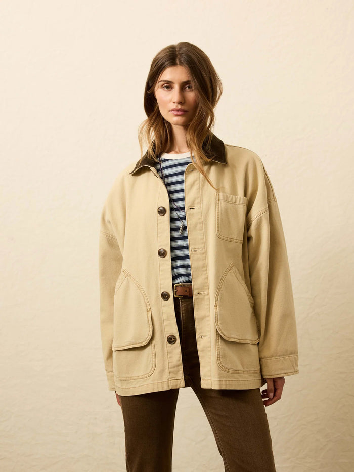 Jnb Sunwashed Canvas Barn Jacket - Sandy Khaki