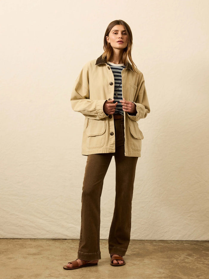 Jnb Sunwashed Canvas Barn Jacket - Sandy Khaki