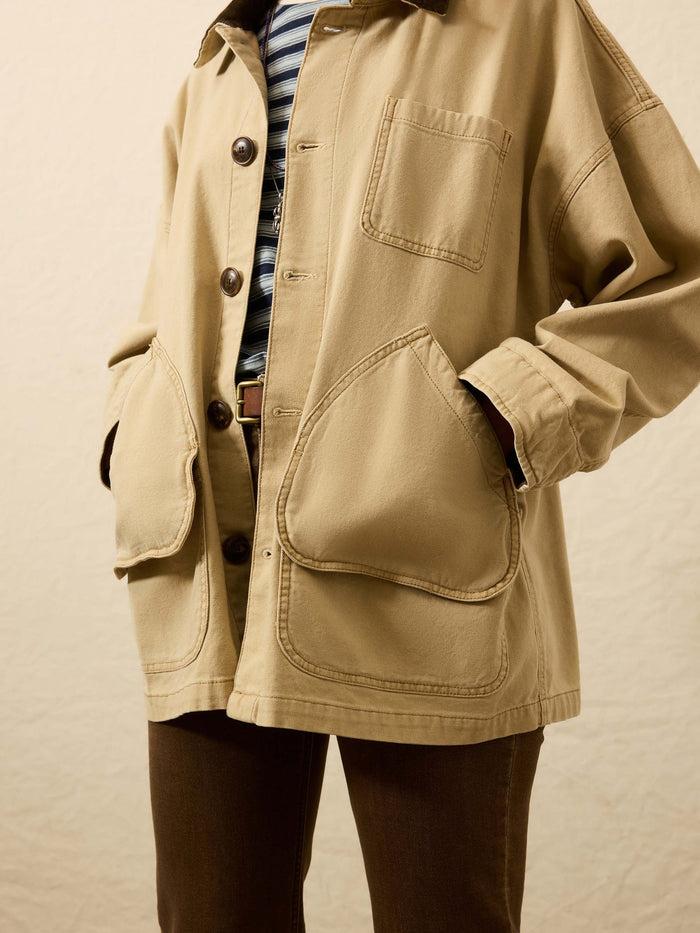 jnb Sunwashed Canvas Barn Jacket - Sandy Khaki