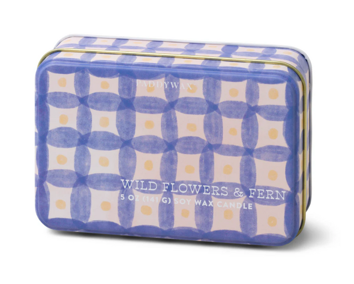 jnb Tin Candle - Wild Flowers & Fern