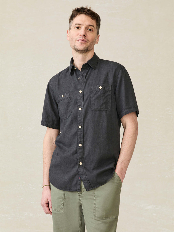 jnb Short Sleeve Tried & True Chambray Shirt - Durango Black