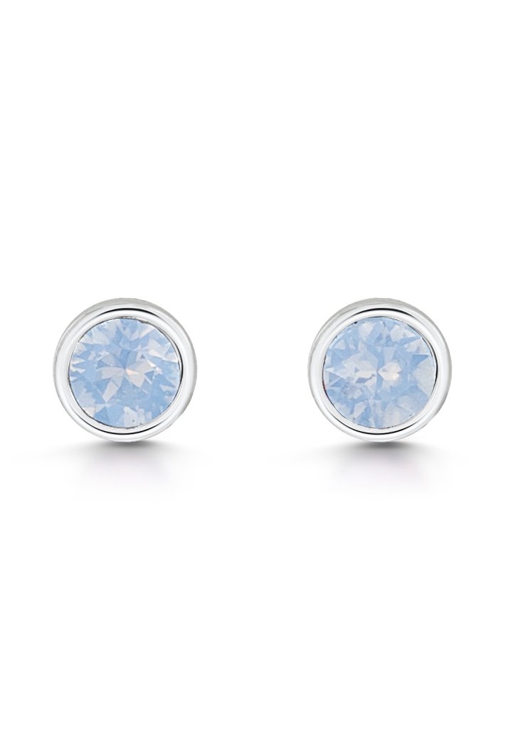 jo for girls air blue opal swarovski crystal silver earrings