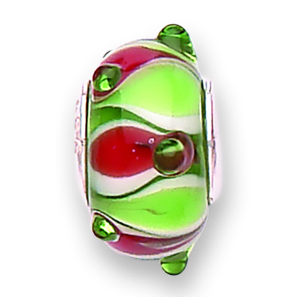 jo for girls colour pattern with green dots murano bead