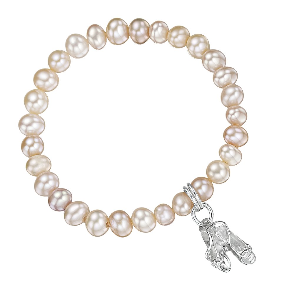 jo for girls freshwater pearl bracelet with ballet shoes