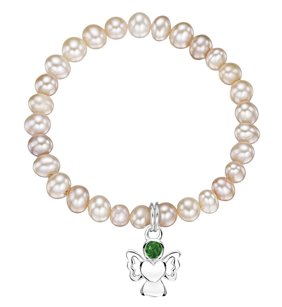 jo for girls freshwater pearl bracelet with may birthstone angel