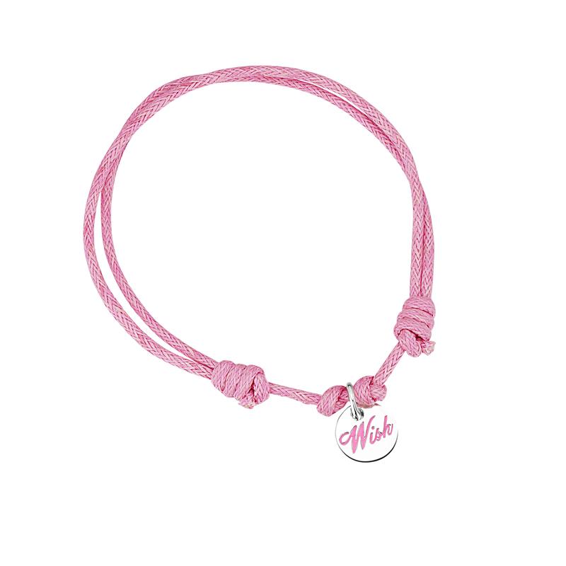 jo for girls pink bracelet sterling silver 'wish' charm jo for girls pink bracelet sterling silver 'wish' charm