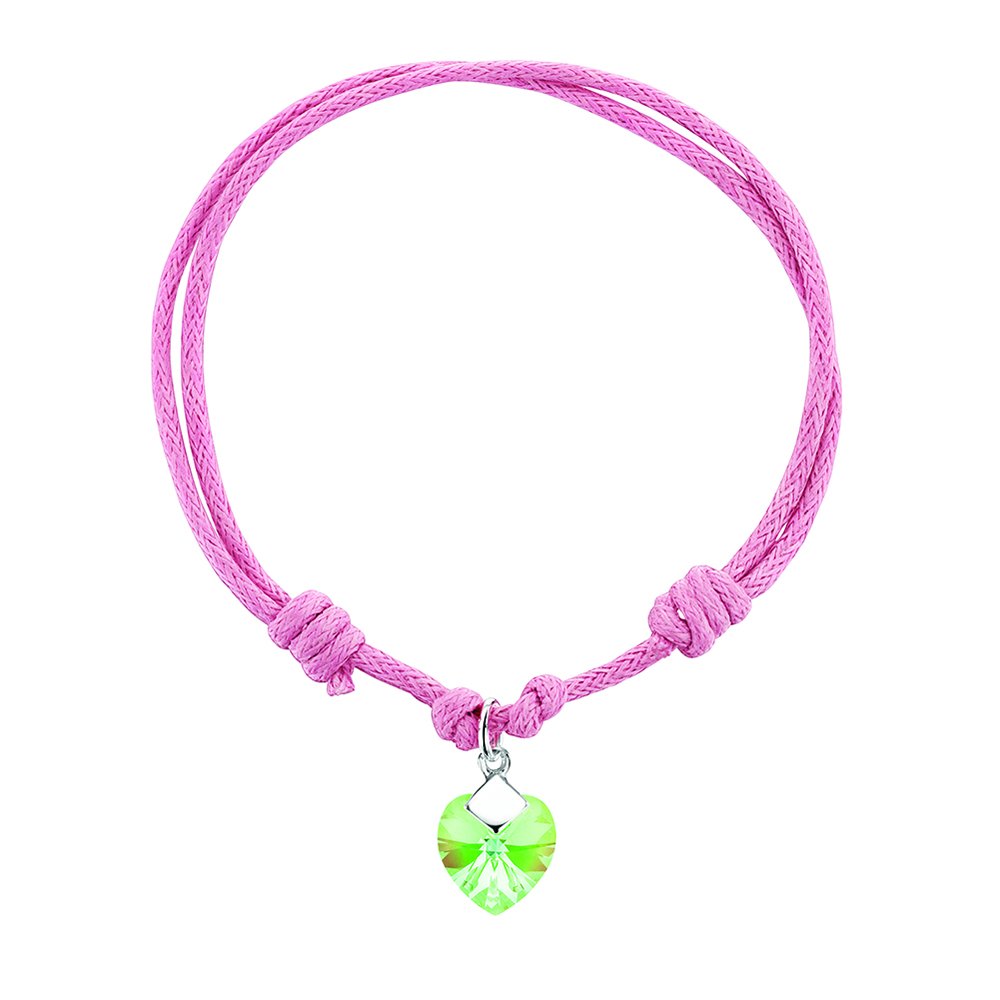 jo for girls pink cord bracelet with swarovski peridot crystal jo for girls pink cord bracelet with swarovski peridot crystal