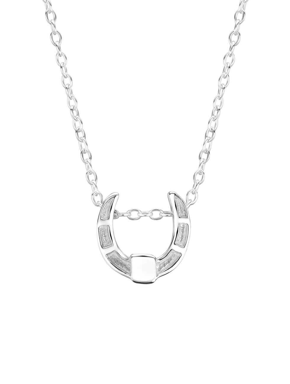 jo for girls polished sterling silver horseshoe pendant