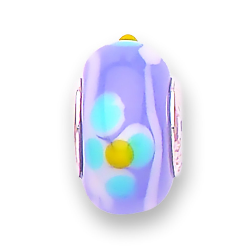 jo for girls purple striped murano glass blue flower