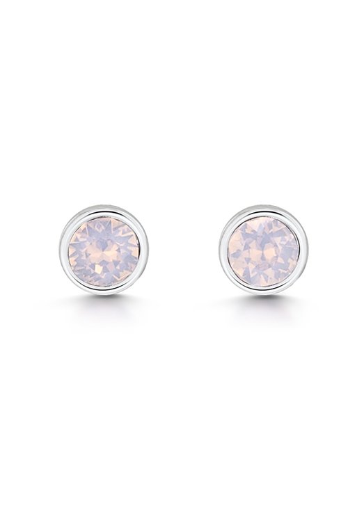 jo for girls rose opal swarovski crystal silver earrings