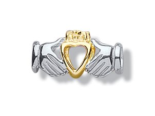 jo for girls silver claddagh hands gold plated crown