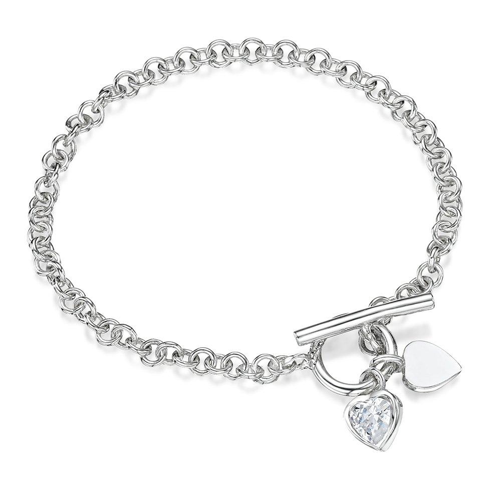 jo for girls silver heart and cubic zirconia heart bracelet jo for girls silver heart and cubic zirconia heart bracelet