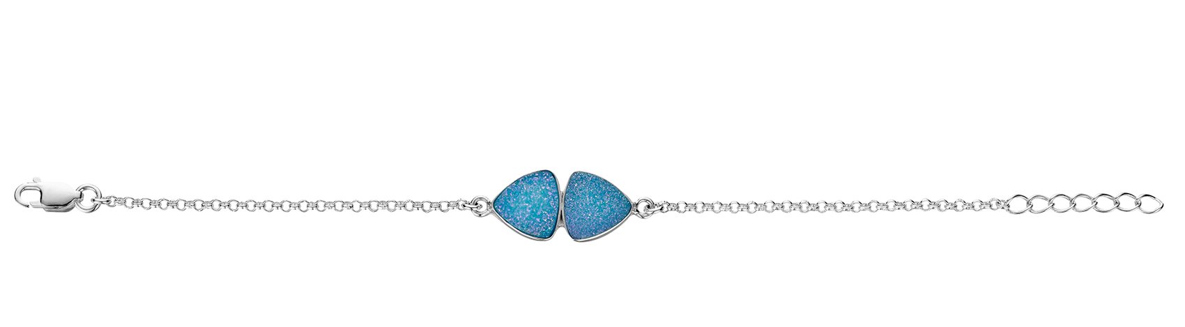 Jo For Girls Sterling Silver And Blue Druzy Bracelet
