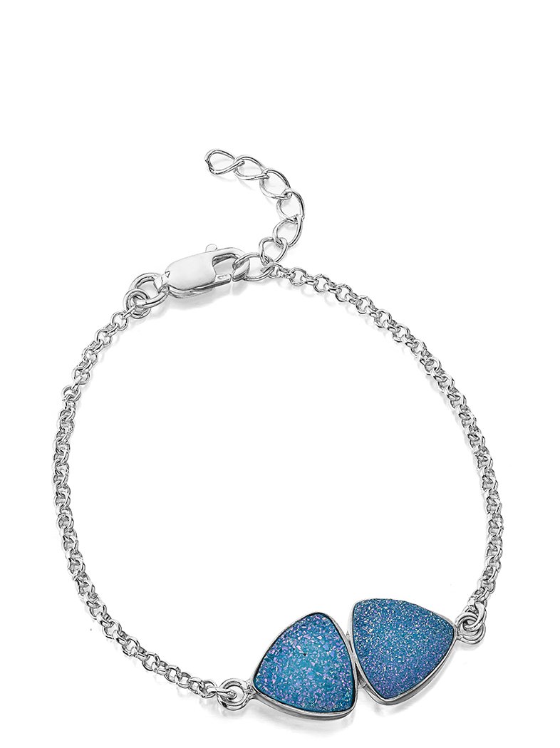 jo for girls sterling silver and blue druzy bracelet