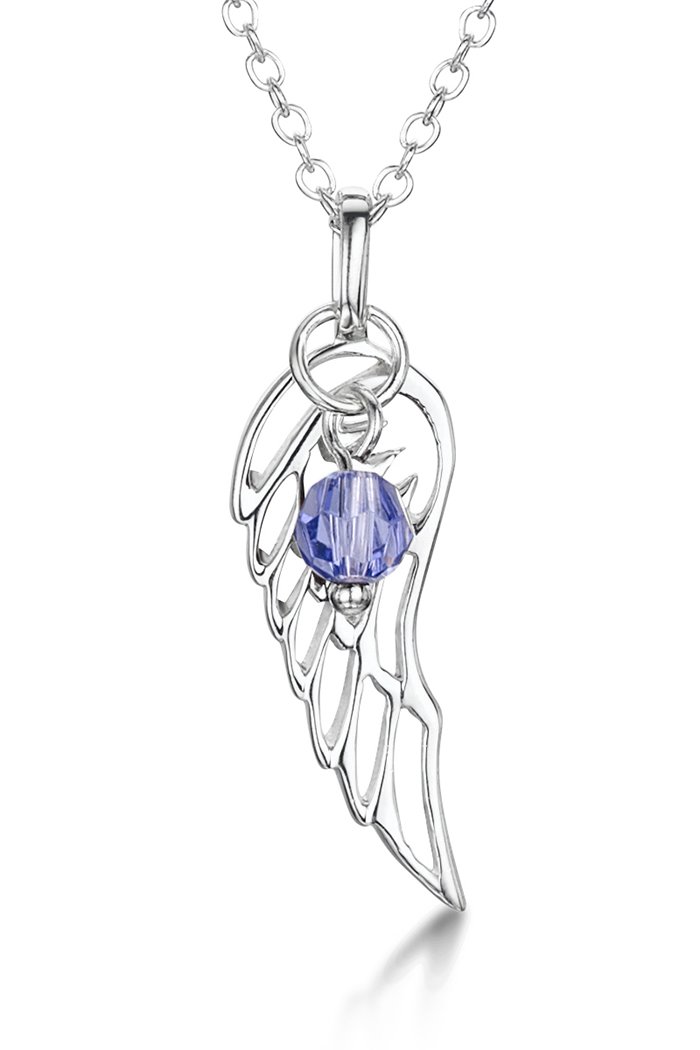 jo for girls sterling silver angel wing with june swarovski birthstone