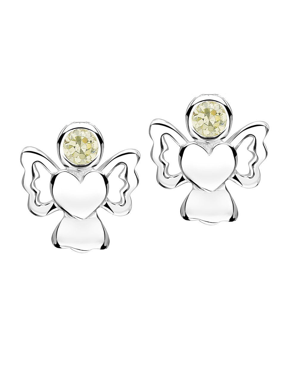 jo for girls sterling silver august birthstone angel stud earrings