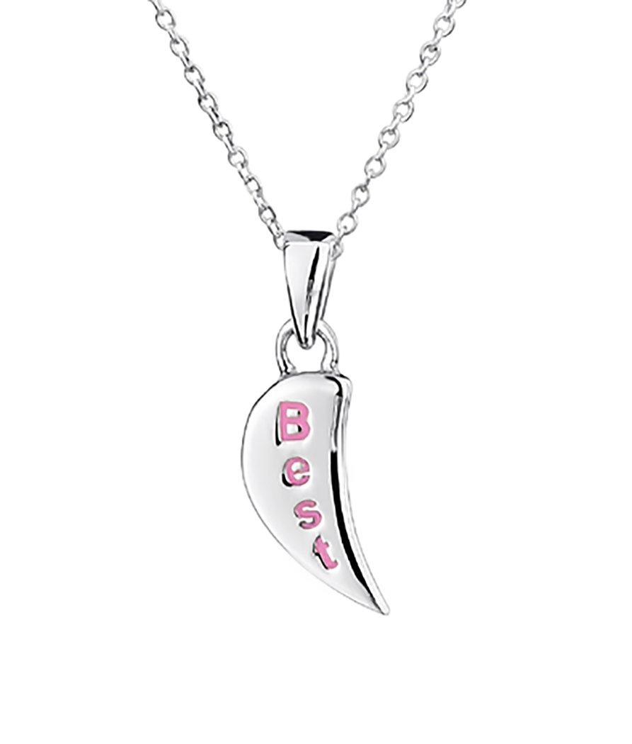 Jo For Girls Sterling Silver Best Friend Split Heart Pendant