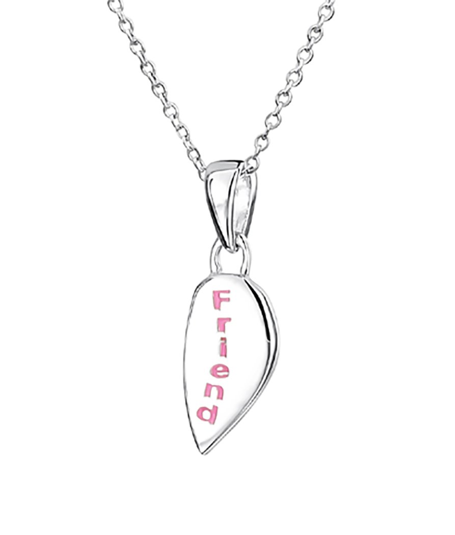 Jo For Girls Sterling Silver Best Friend Split Heart Pendant