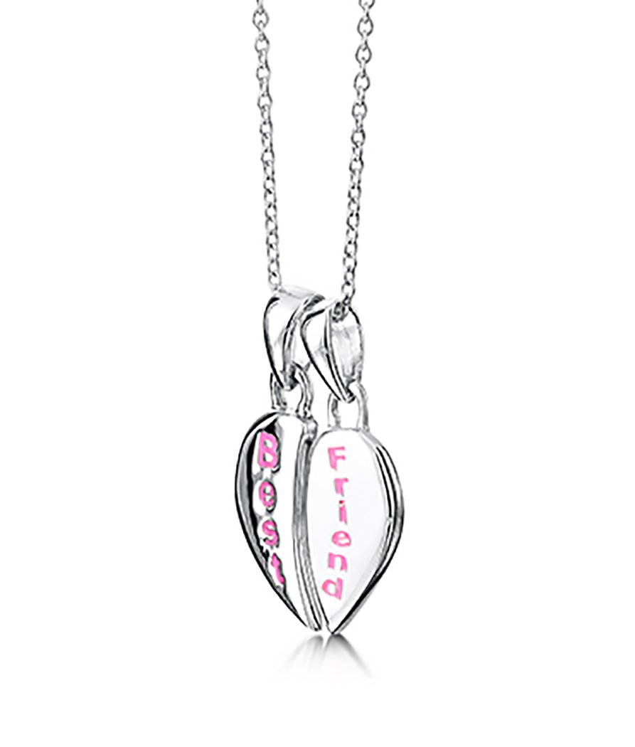 jo for girls sterling silver best friend split heart pendant