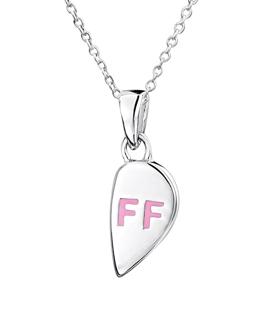 Jo For Girls Sterling Silver Bff Split Heart Pendant