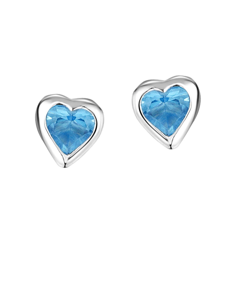 jo for girls sterling silver blue cz heart stud earrings