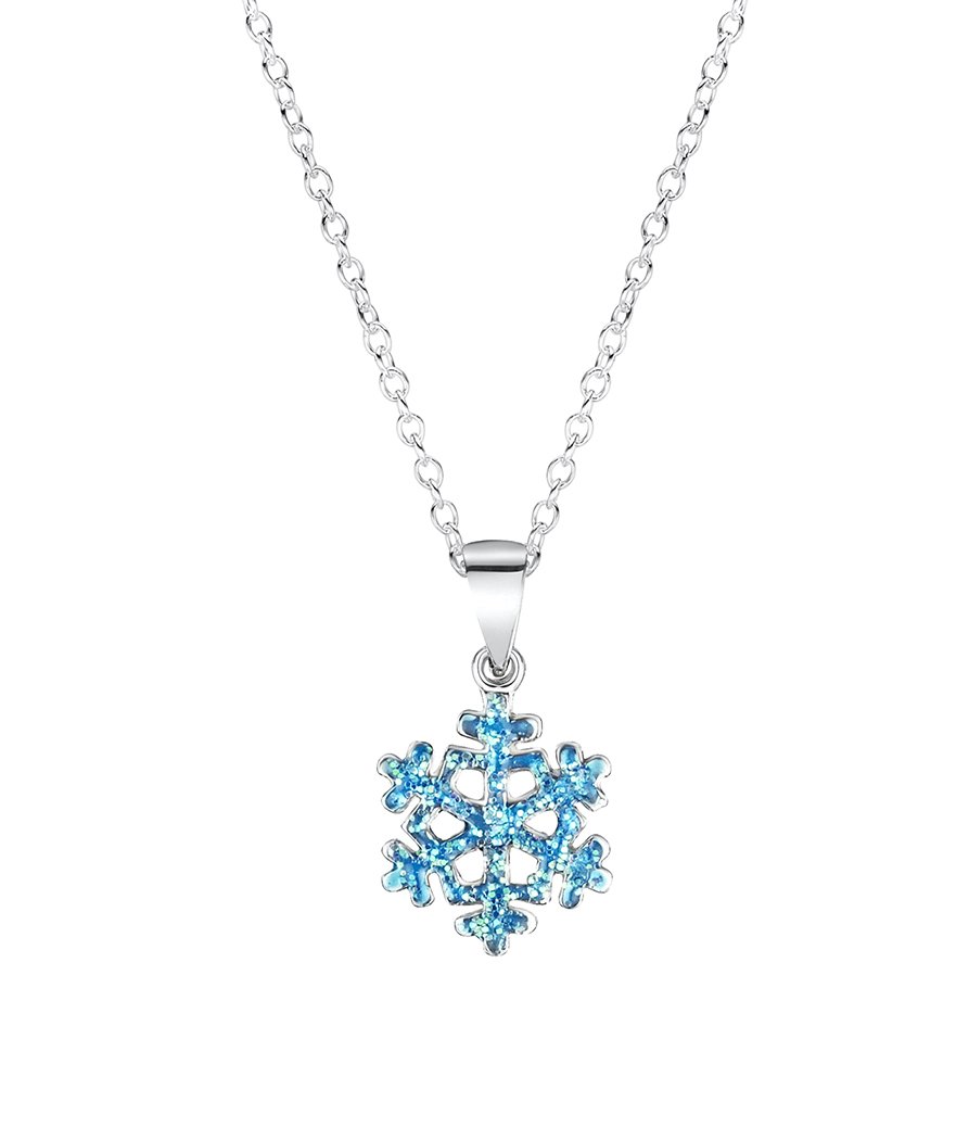 jo for girls sterling silver blue snowflake pendant