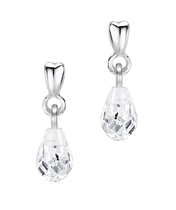 jo for girls sterling silver briolette cubic zirconia drop earrings