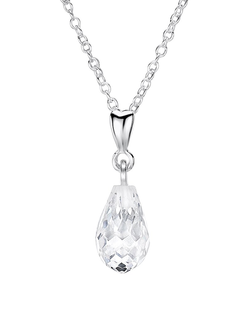 jo for girls sterling silver briolette cubic zirconia pendant