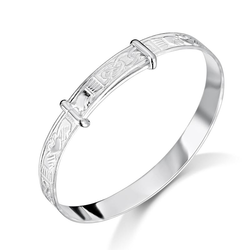 jo for girls sterling silver claddagh traditional bangle