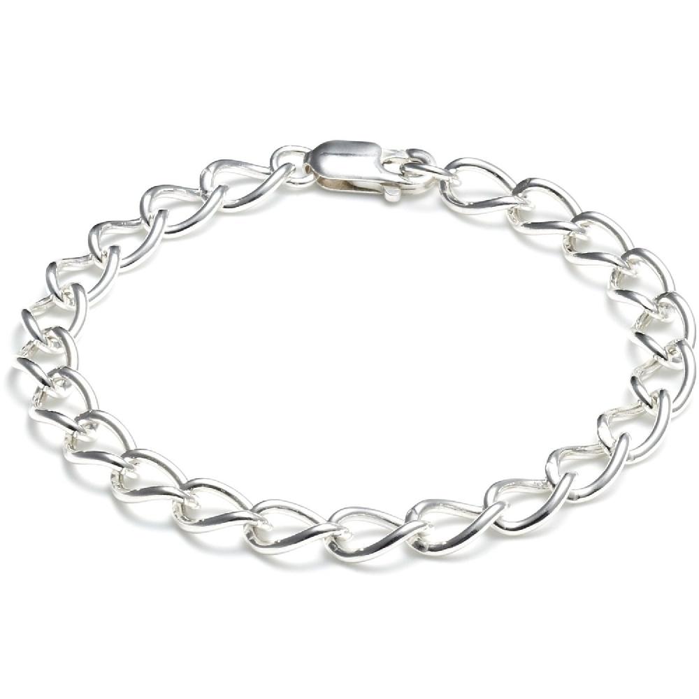 jo for girls sterling silver clicky charm curb bracelet