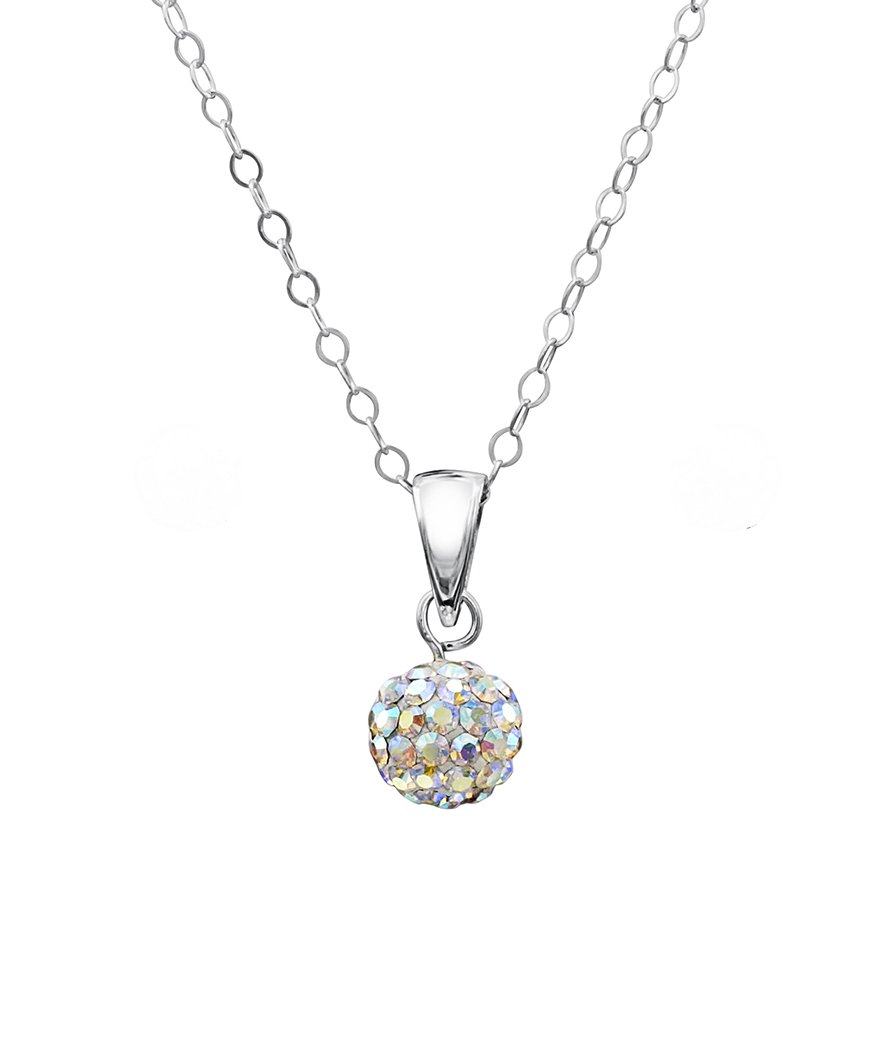 jo for girls sterling silver crystal disco ball pendant