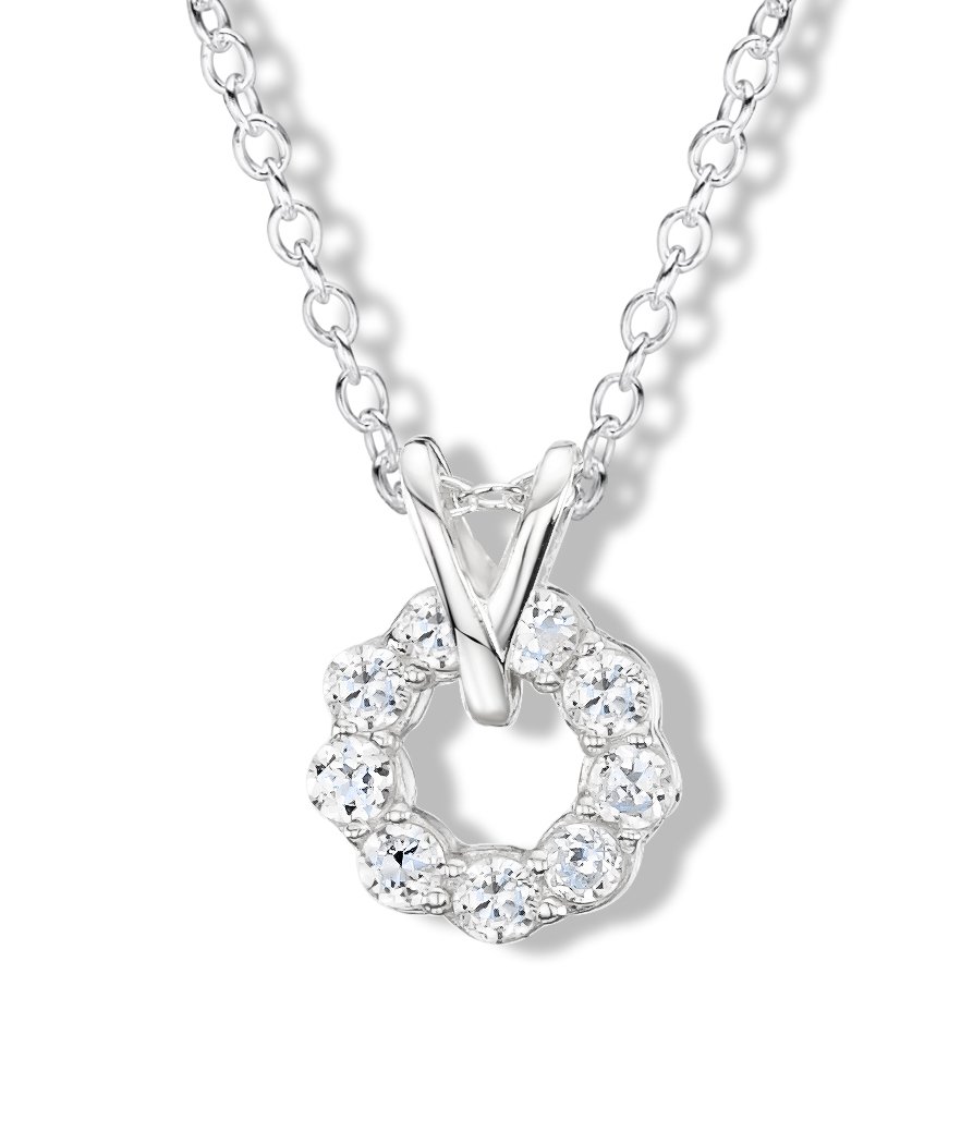 jo for girls sterling silver & cubic zirconia circle pendant