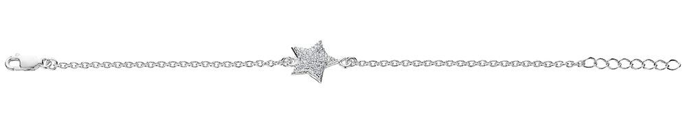 Jo For Girls Sterling Silver Cubic Zirconia Star Bracelet