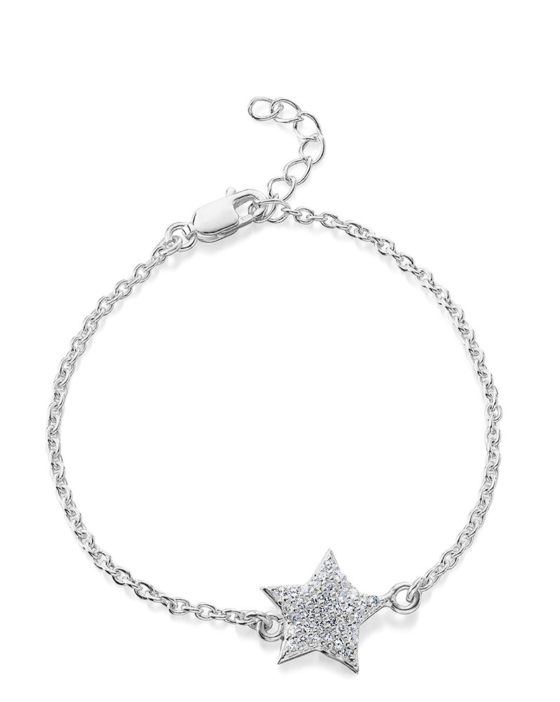 jo for girls sterling silver cubic zirconia star bracelet
