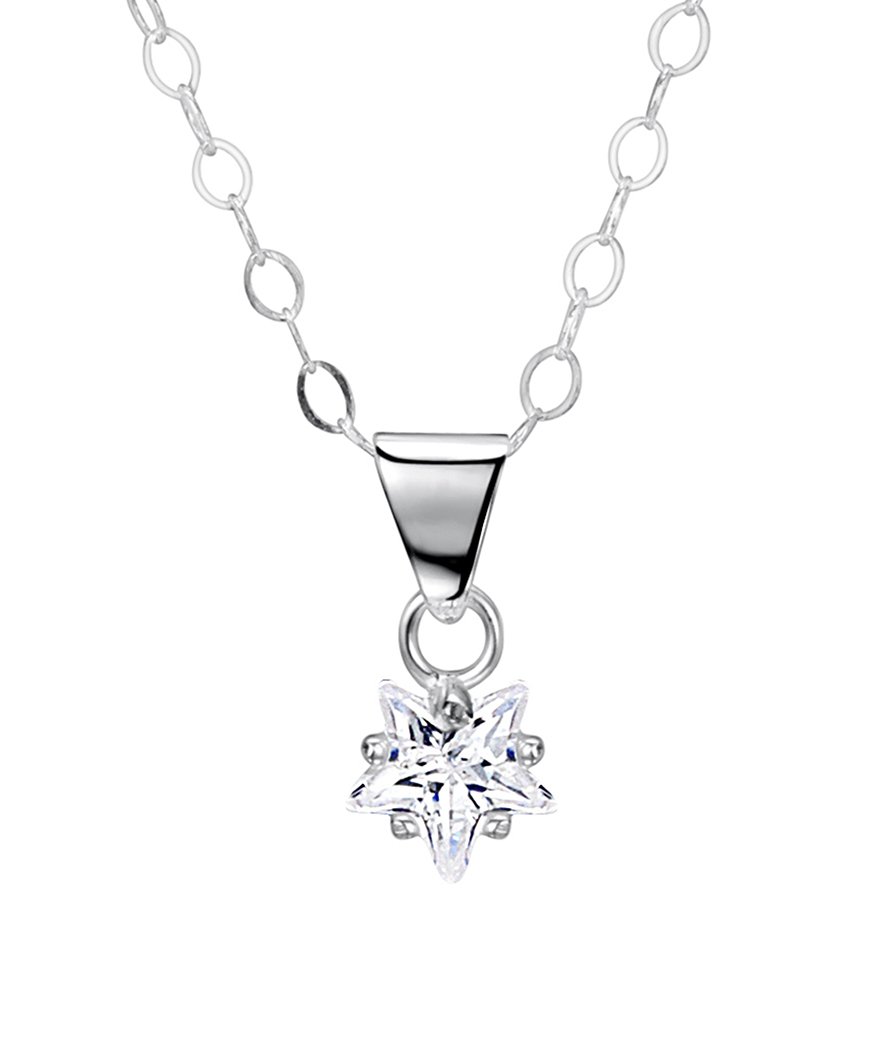 jo for girls sterling silver cubic zirconia star pendant