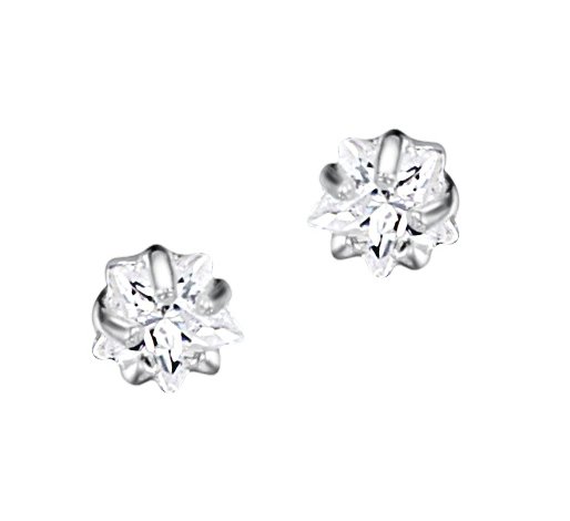 jo for girls sterling silver cubic zirconia star stud earrings