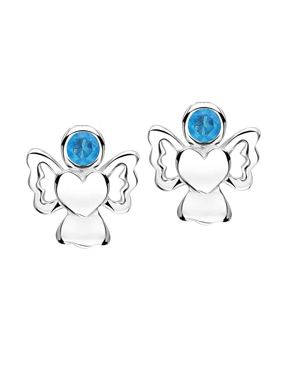 jo for girls sterling silver december birthstone angel stud earrings