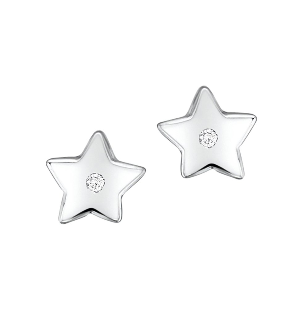 jo for girls sterling silver diamond star stud earrings