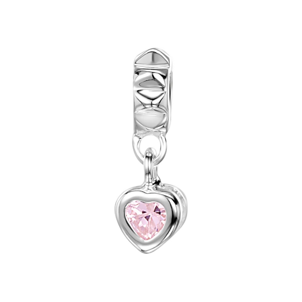 jo for girls sterling silver drop heart with cubic zirconia