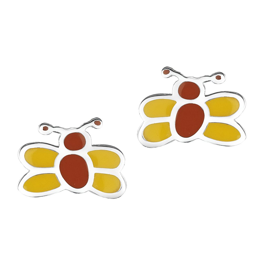 jo for girls sterling silver enamel butterfly stud earrings