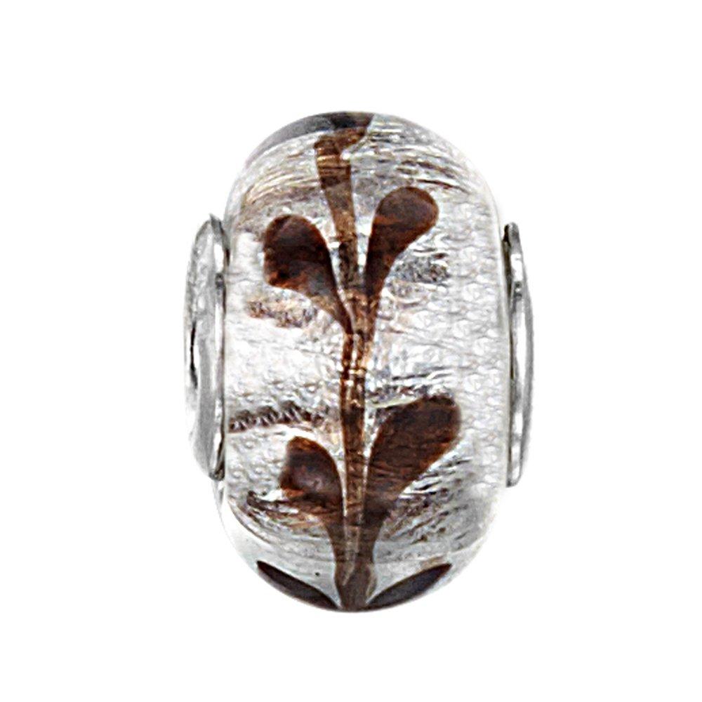 jo for girls sterling silver glass bead with purple pattern