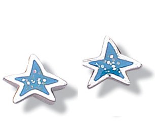 jo for girls sterling silver glitter blue star stud earrings