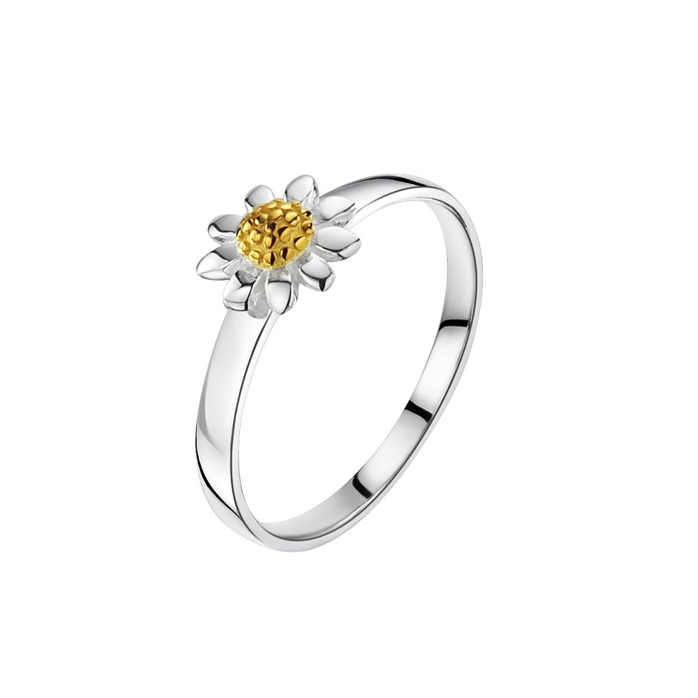 jo for girls sterling silver gold plated daisy ring
