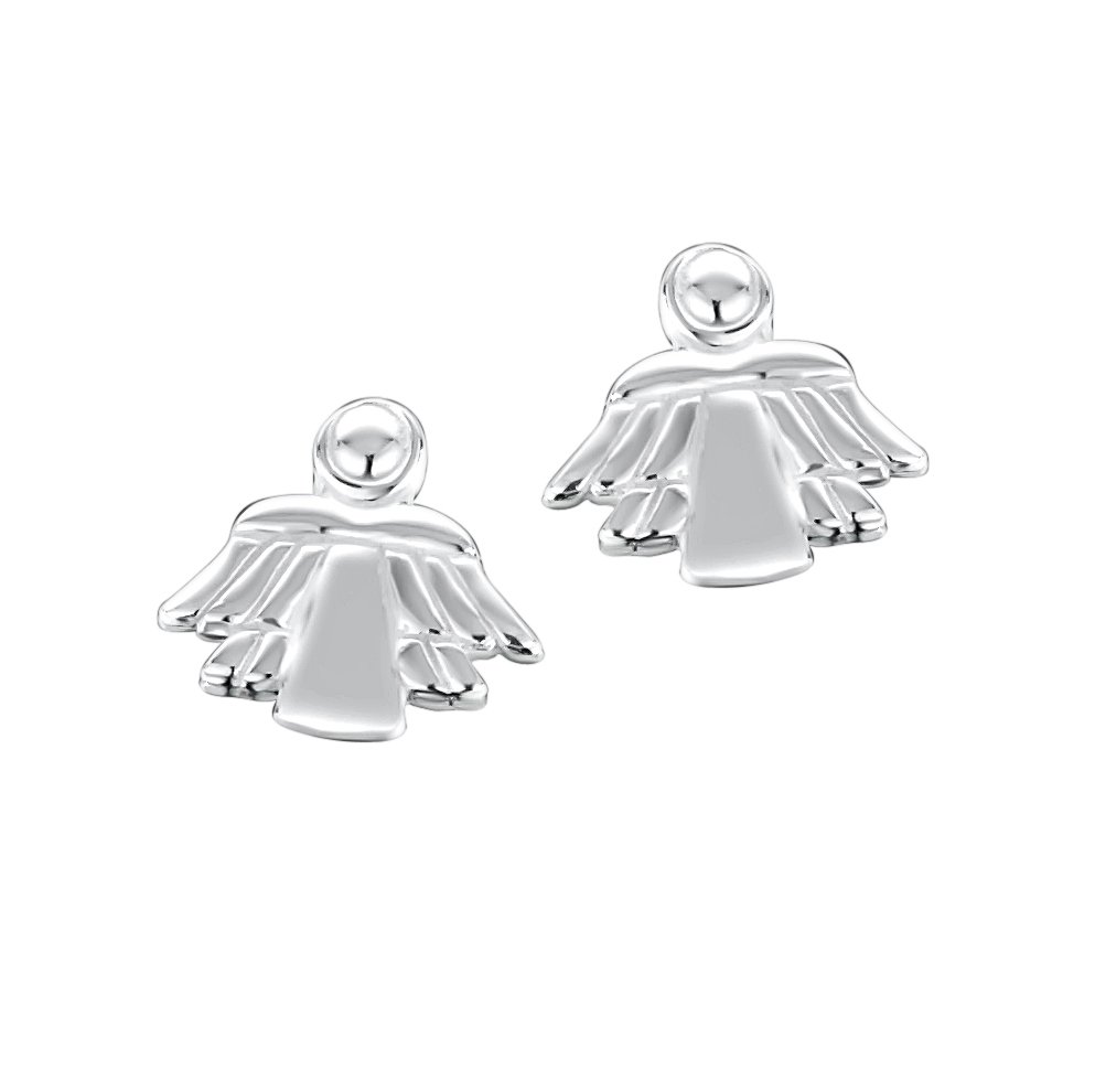 jo for girls sterling silver guardian angel stud earrings