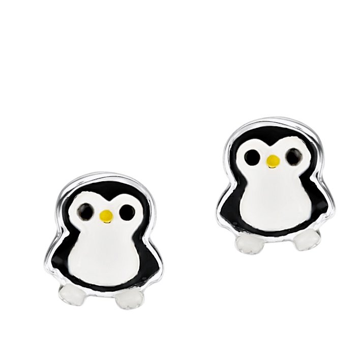 jo for girls sterling silver happy penguin stud earrings