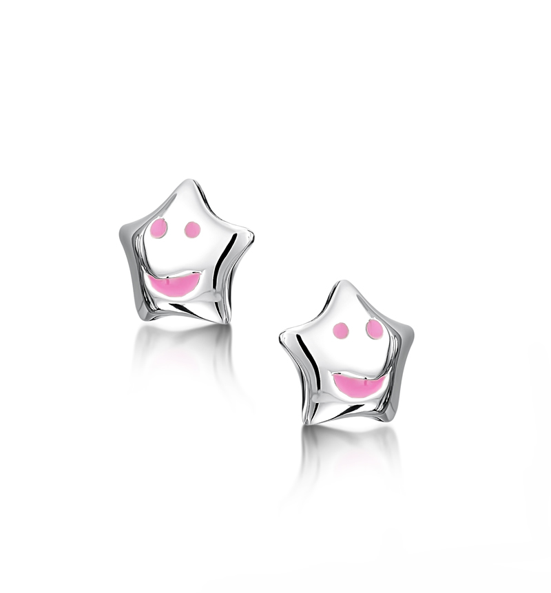 jo for girls sterling silver happy star stud earrings